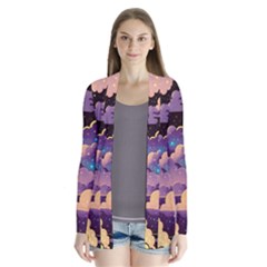 Fluffy Clouds Night Sky Drape Collar Cardigan by uniart180623