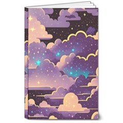 Fluffy Clouds Night Sky 8  X 10  Softcover Notebook by uniart180623