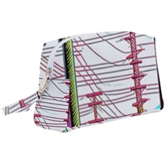 Poles Wires Wristlet Pouch Bag (large) by uniart180623