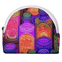 Bottles Colorful Horseshoe Style Canvas Pouch