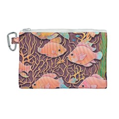 Tropical Fish Canvas Cosmetic Bag (large)