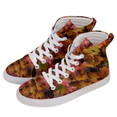 Red And Yellow Ivy  Men s Hi-top Skate Sneakers by okhismakingart