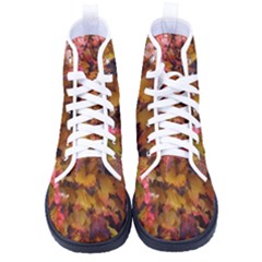 Red And Yellow Ivy  Women s High-top Canvas Sneakers by okhismakingart