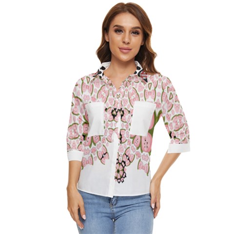 Sukabumi Mochi Women s Quarter Sleeve Pocket Shirt by posters