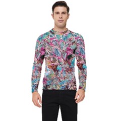 Pink Petals Blend Men s Long Sleeve Rash Guard by kaleidomarblingart