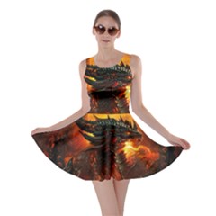 Dragon Art Fire Digital Fantasy Skater Dress by Bedest