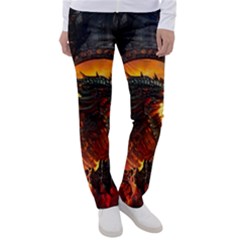 Dragon Art Fire Digital Fantasy Women s Casual Pants