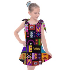 Abstract A Colorful Modern Illustration--- Kids  Tie Up Tunic Dress by Bedest