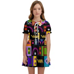 Abstract A Colorful Modern Illustration--- Kids  Sweet Collar Dress by Bedest