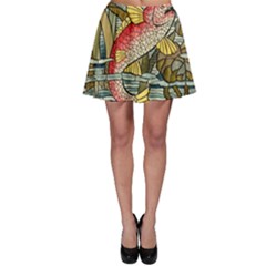 Fish Underwater Cubism Mosaic Skater Skirt