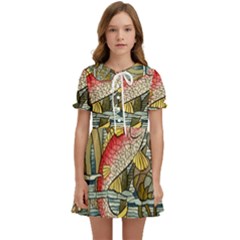 Fish Underwater Cubism Mosaic Kids  Sweet Collar Dress by Bedest