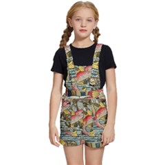 Fish Underwater Cubism Mosaic Kids  Short Overalls