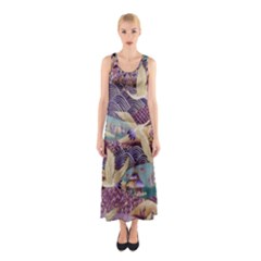 Textile-fabric-cloth-pattern Sleeveless Maxi Dress