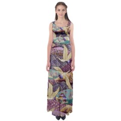 Textile-fabric-cloth-pattern Empire Waist Maxi Dress