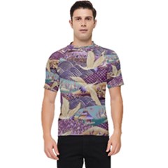 Textile-fabric-cloth-pattern Men s Short Sleeve Rash Guard by Bedest