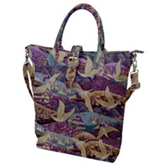 Textile-fabric-cloth-pattern Buckle Top Tote Bag