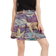 Textile-fabric-cloth-pattern Waistband Skirt by Bedest