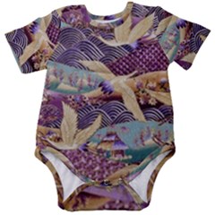 Textile-fabric-cloth-pattern Baby Short Sleeve Bodysuit by Bedest