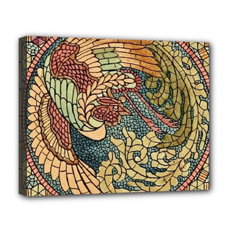 Wings-feathers-cubism-mosaic Deluxe Canvas 20  X 16  (stretched) by Bedest