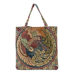 Wings-feathers-cubism-mosaic Grocery Tote Bag by Bedest