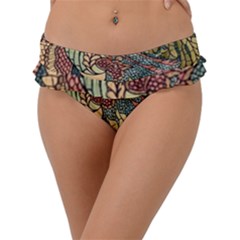 Wings-feathers-cubism-mosaic Frill Bikini Bottoms