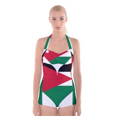 Heart-love-affection-jordan Boyleg Halter Swimsuit 