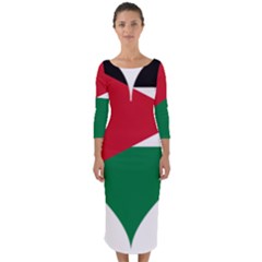 Heart-love-affection-jordan Quarter Sleeve Midi Bodycon Dress