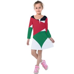 Heart-love-affection-jordan Kids  Long Sleeve Velvet Dress