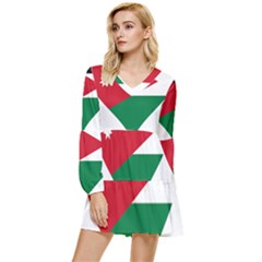 Heart-love-affection-jordan Tiered Long Sleeve Mini Dress