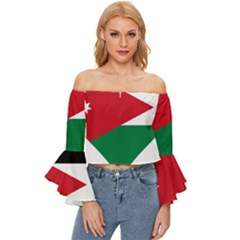 Heart-love-affection-jordan Off Shoulder Flutter Bell Sleeve Top