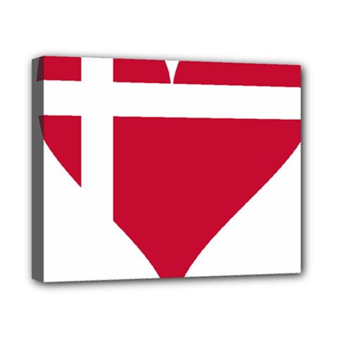 Heart-love-flag-denmark-red-cross Canvas 10  X 8  (stretched)