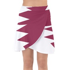 Heart-love-flag-qatar Wrap Front Skirt by Bedest