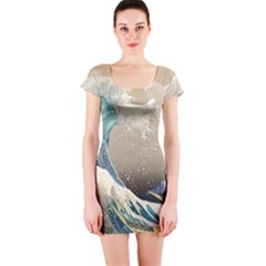 Japanese Wave Short Sleeve Bodycon Dress by Cowasu