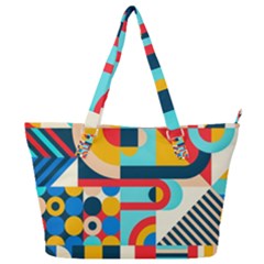 Geometric Shape Colorful Abstract Wave Full Print Shoulder Bag