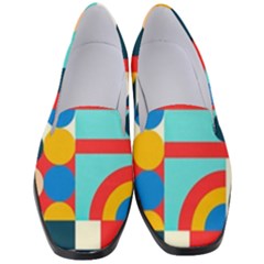 Geometric Shape Colorful Abstract Wave Women s Classic Loafer Heels