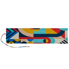 Geometric Shape Colorful Abstract Wave Roll Up Canvas Pencil Holder (L)