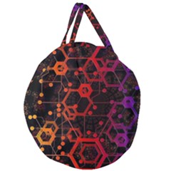 Abstract Red Geometric Giant Round Zipper Tote