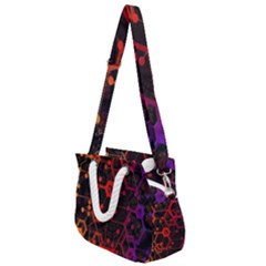 Abstract Red Geometric Rope Handles Shoulder Strap Bag by Cowasu