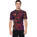 Abstract Red Geometric Men s Short Sleeve Rash Guard View1