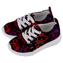 Abstract Red Geometric Kids  Lightweight Sports Shoes by Cowasu