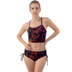 Abstract Red Geometric Mini Tank Bikini Set by Cowasu