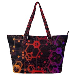 Abstract Red Geometric Full Print Shoulder Bag