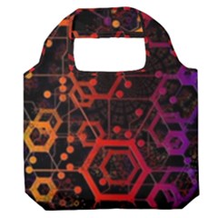 Abstract Red Geometric Premium Foldable Grocery Recycle Bag by Cowasu