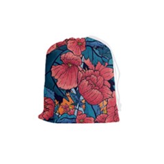 Flower Classic Japanese Art Drawstring Pouch (medium) by Cowasu