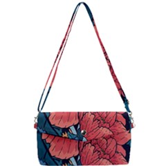Flower Classic Japanese Art Removable Strap Clutch Bag by Cowasu