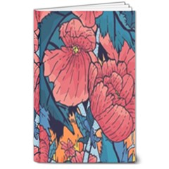 Flower Classic Japanese Art 8  X 10  Hardcover Notebook