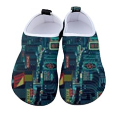 Night Black City Neon Sky Stars Moon Abstract Women s Sock-style Water Shoes by Cowasu