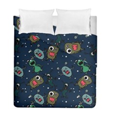 Monster Alien Pattern Seamless Background Duvet Cover Double Side (full/ Double Size) by pakminggu