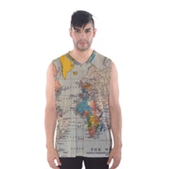 Vintage World Map Men s Basketball Tank Top by pakminggu