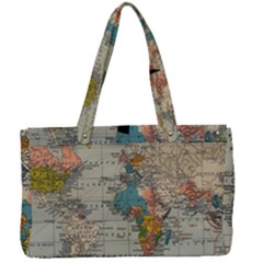 Vintage World Map Canvas Work Bag by pakminggu